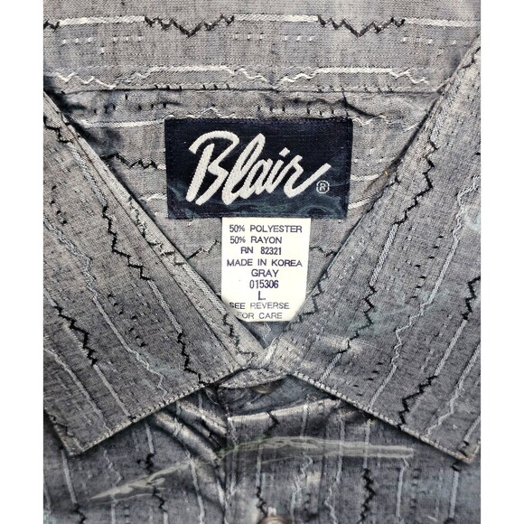 Vintage Mens Dress Shirt Longsleeve Button Down Geometric Sz L Blair NIP! - Picture 2 of 5